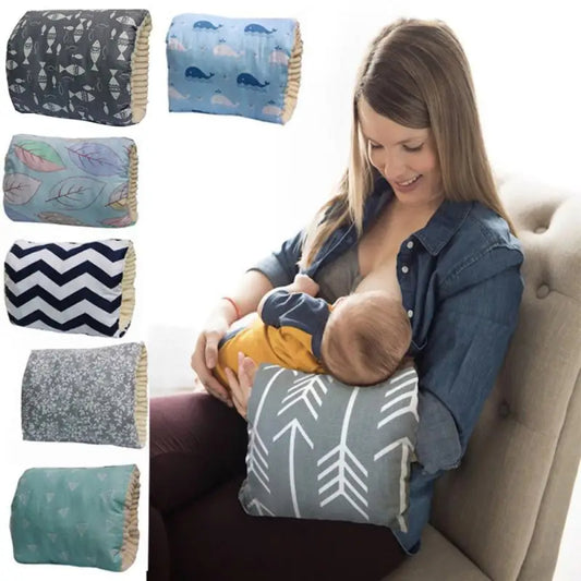 Adjustable Cotton Nursing Arm Pillow - Washable Breastfeeding Cushion for Babies and Moms